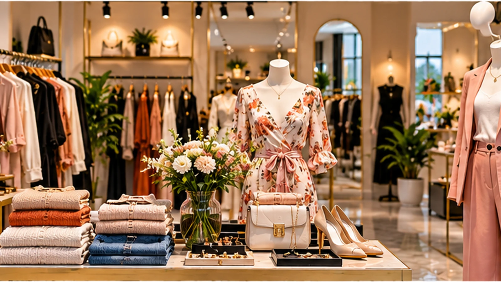 Modern butik mağazası ve güncel kadın giyim koleksiyonları